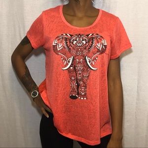 No Boundaries Elephant Top with see through back